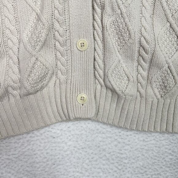 Aritzia Sunday Best Wool Blend Cable Knit Cardigan Sweater XS Cream Oversized - Picture 7 of 12